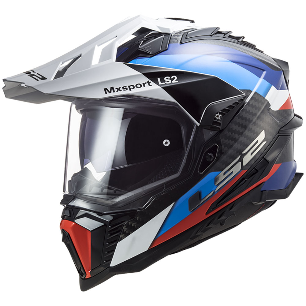 Kaciga LS2 Cross MX701 EXPLORER FRONTIER CARBON belo crveno plava L