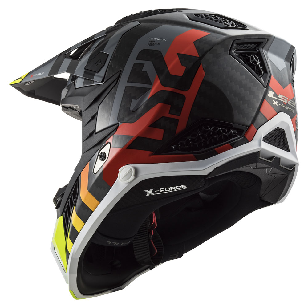 Kaciga LS2 Cross MX703 C X-FORCE CARBON BARRIER crveno žuta