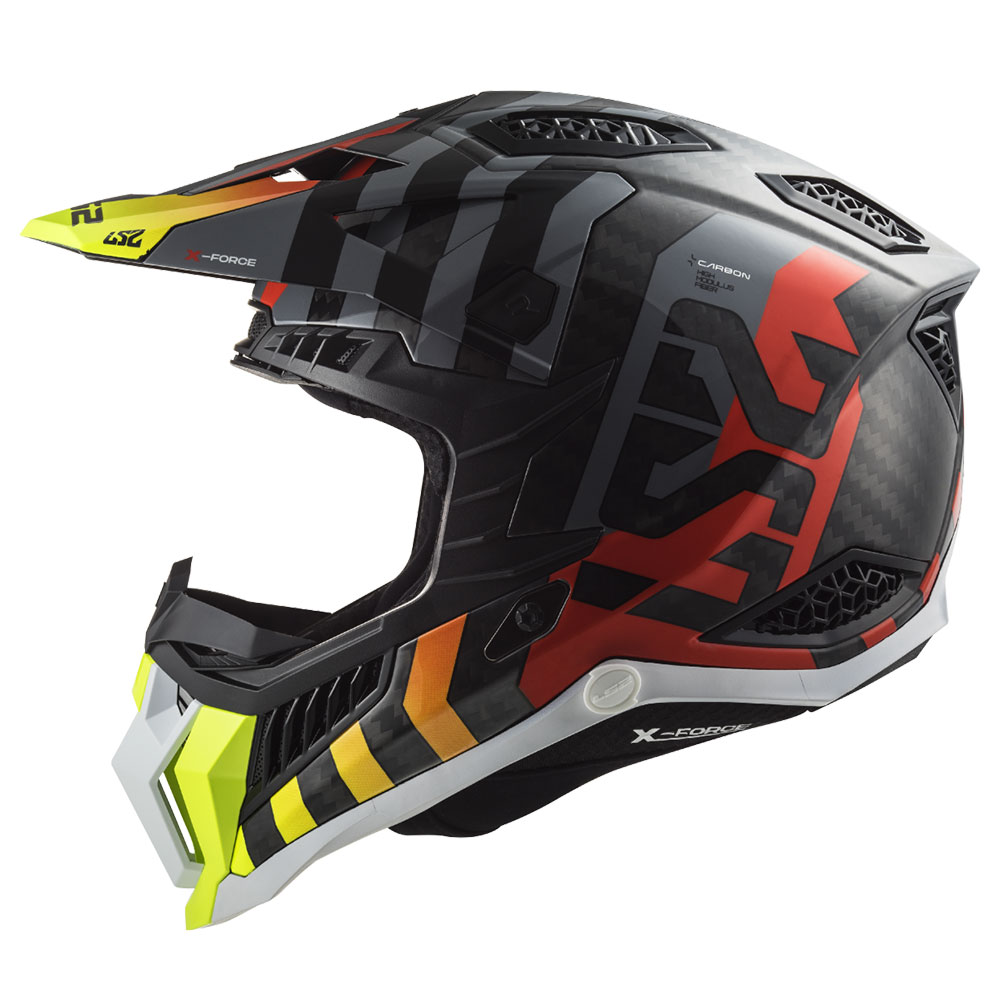 Kaciga LS2 Cross MX703 C X-FORCE CARBON BARRIER crveno žuta L