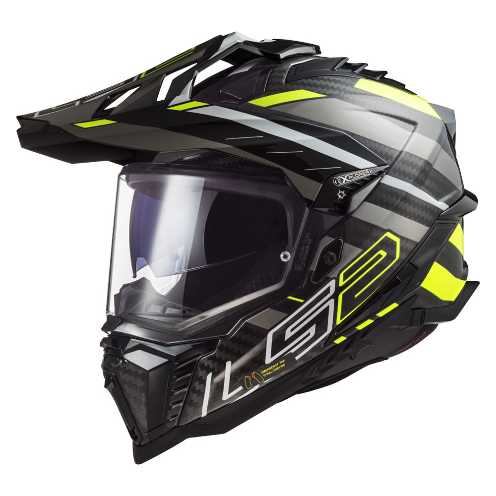 Kaciga LS2 Cross MX701 EXPLORER EDGE CARBON crno bela 3XL