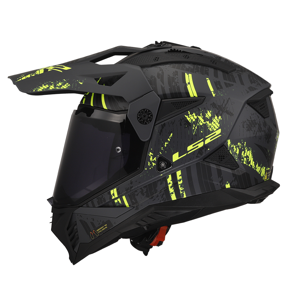 Kaciga LS2 Cross MX702 PIONEER II CRAZY crno žuta M