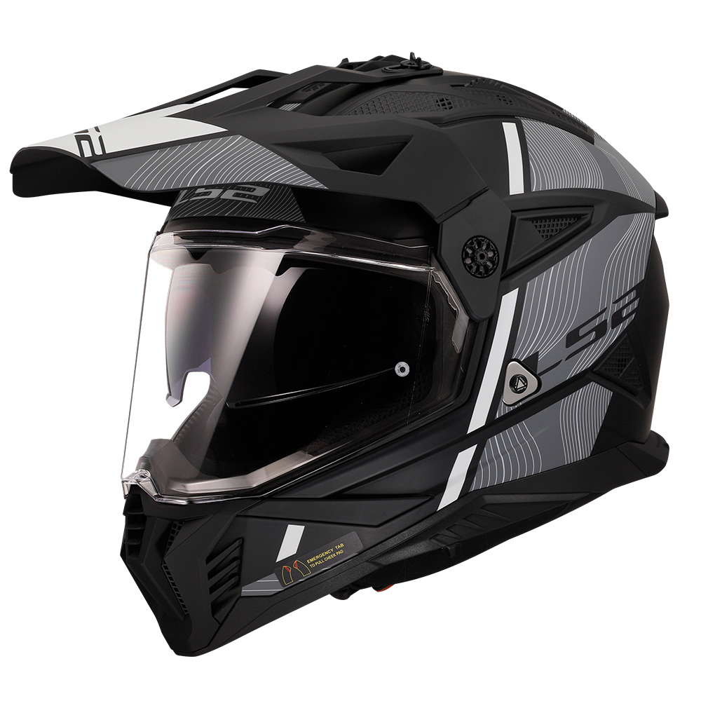 Kaciga LS2 Cross MX702 PIONEER II HILL mat crno bela 3XL