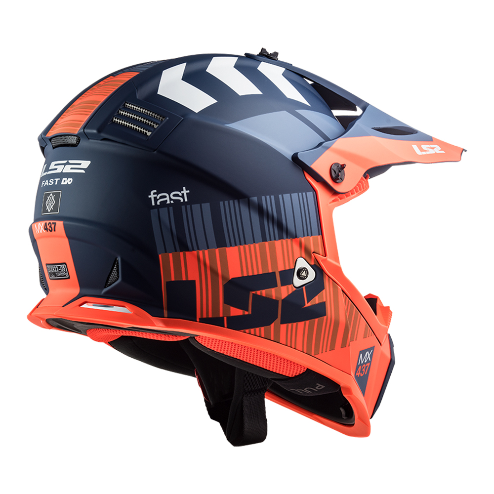 Kaciga LS2 Cross MX437 FAST EVO XCODE narandžasto plava