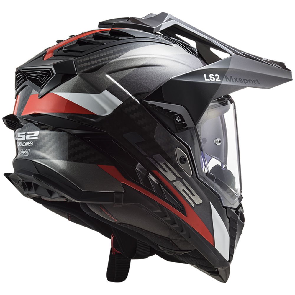 Kaciga LS2 Enduro MX701 EXPLORER FRONTIER CARBON crveno bela