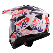 Kaciga LS2 Cross MX702 PIONEER II FANTASY belo crveno plava XL