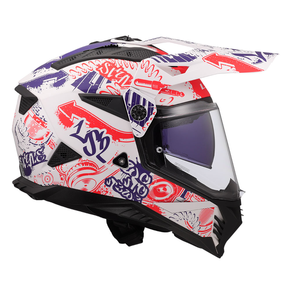 Kaciga LS2 Cross MX702 PIONEER II FANTASY belo crveno plava XL