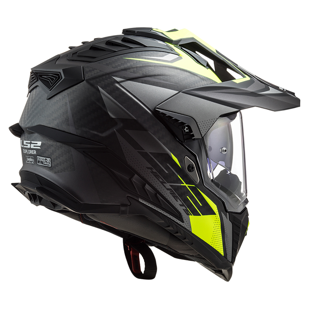Kaciga LS2 Enduro MX701 EXPLORER FOCUS CARBON mat titanium žuta