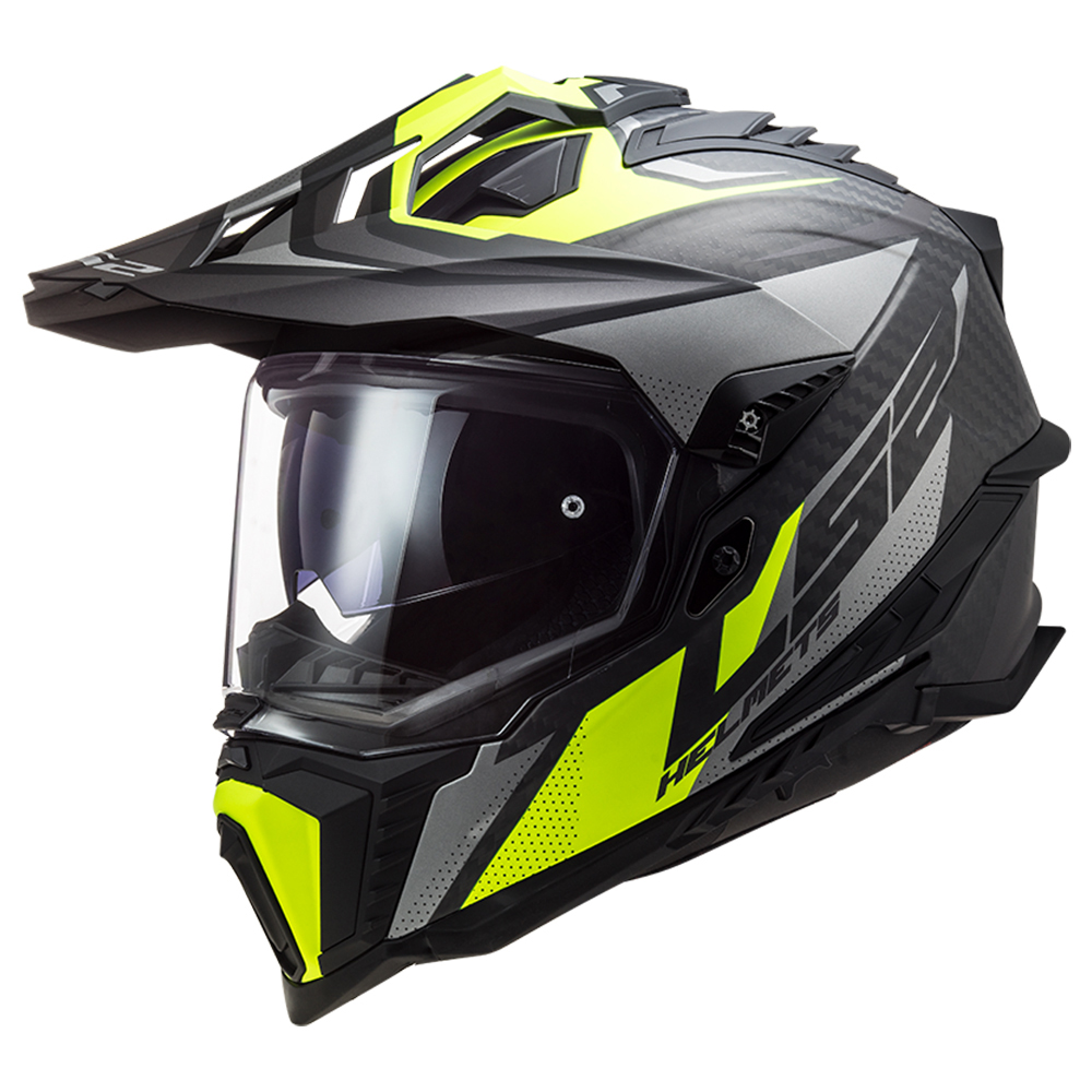 Kaciga LS2 Enduro MX701 EXPLORER FOCUS CARBON mat titanium žuta