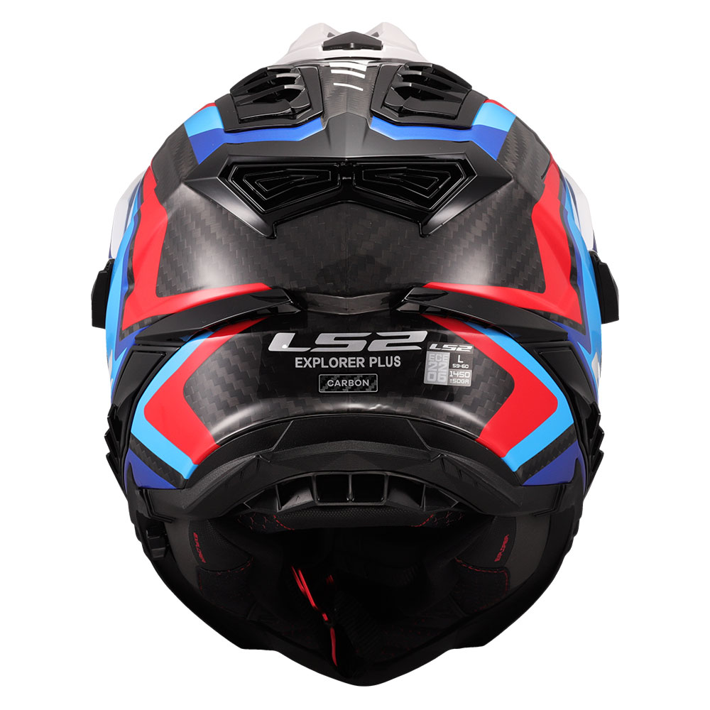Kaciga LS2 Enduro MX701 EXPLORER CARBON FRONTIER II belo plavo crvena