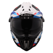Kaciga LS2 Enduro MX701 EXPLORER CARBON FRONTIER II belo plavo crvena