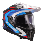 Kaciga LS2 Enduro MX701 EXPLORER CARBON FRONTIER II belo plavo crvena