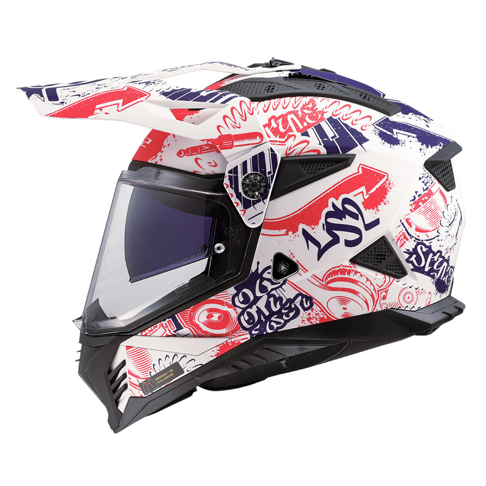 Kaciga LS2 Enduro MX702 PIONEER II FANTASY belo crveno plava