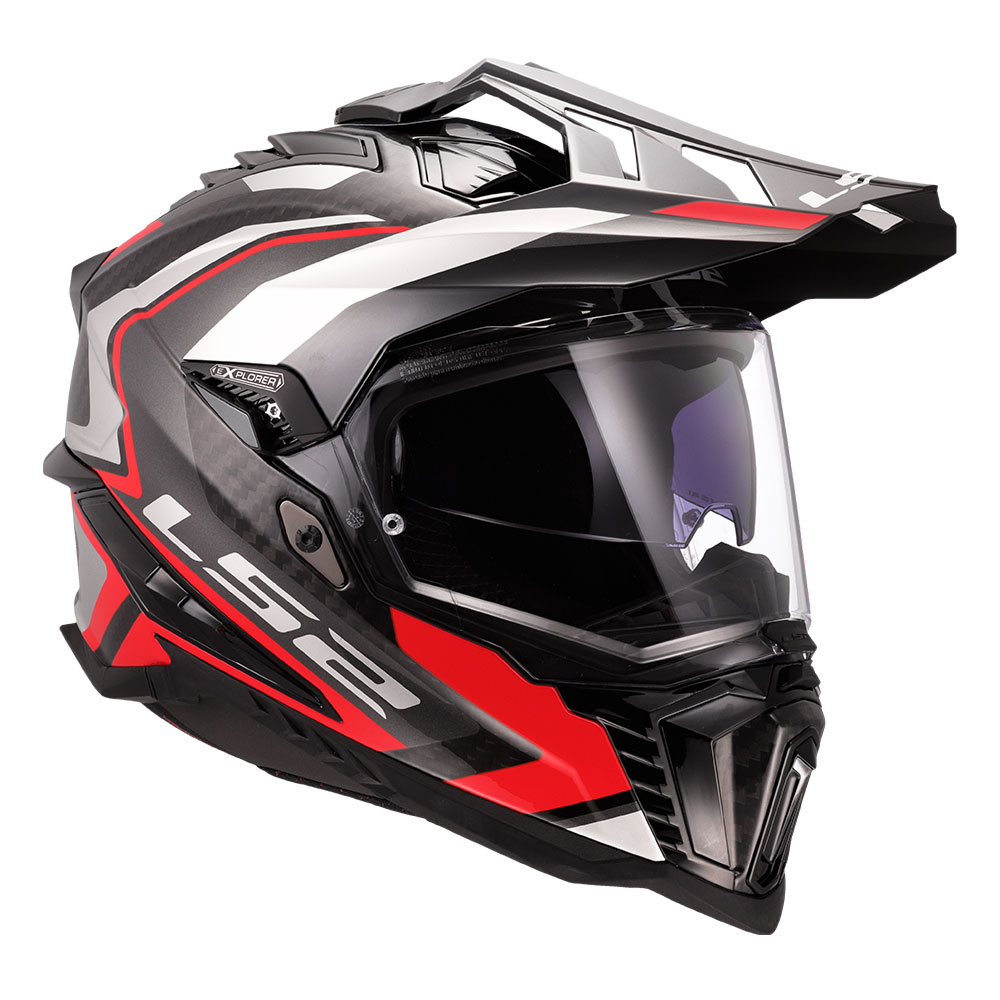 Kaciga LS2 Enduro MX701 EXPLORER CARBON FRONTIER II crvena