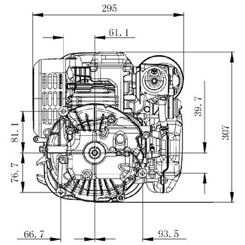 Motor ugradni kosačice Zongshen 130cc ( 2,2 kW / 3 KS ) - radilica 22,2mm / 60mm