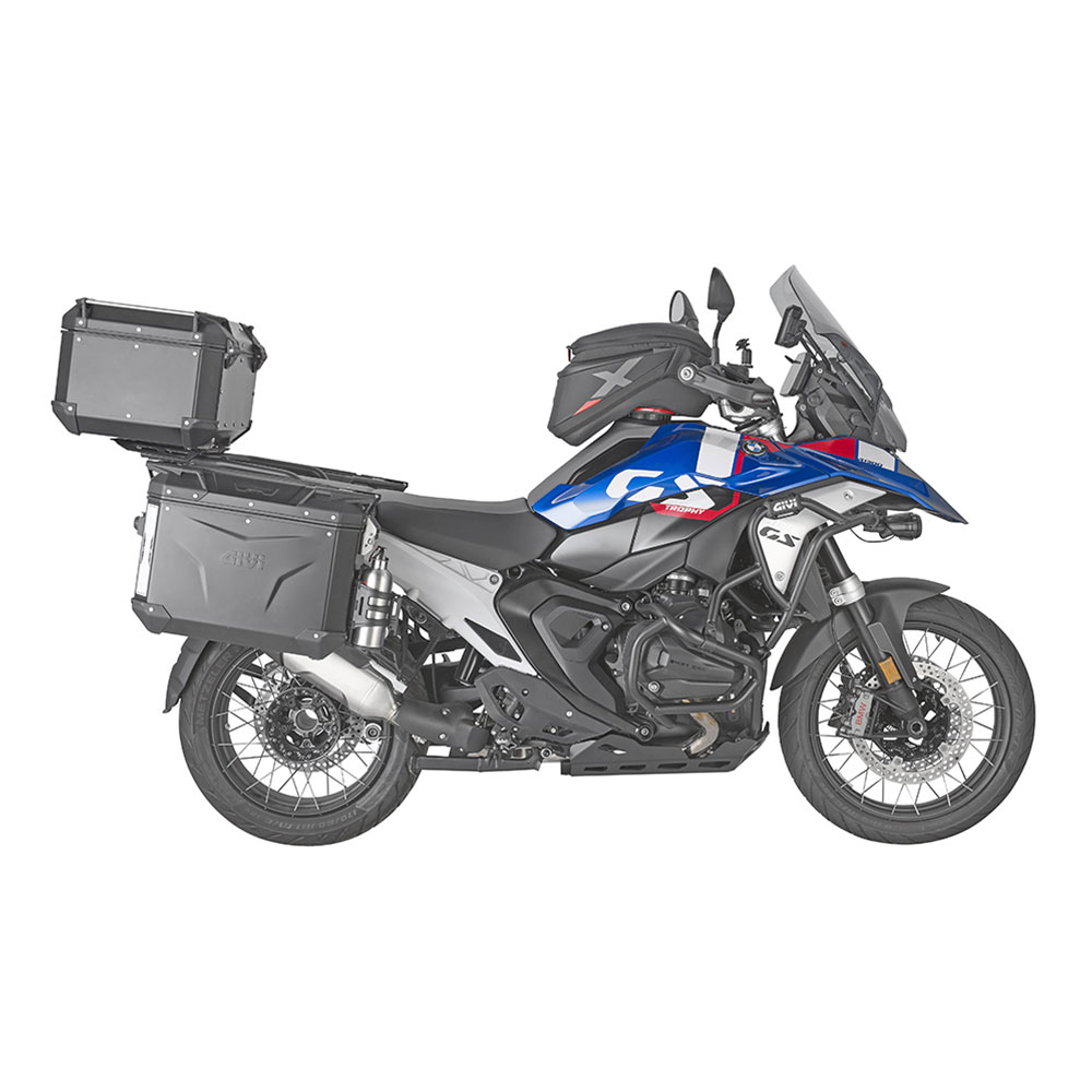 Bočni kofer GIVI TREKKER OUTBACK MONOKEY® CAM SIDE EVO SMART 48 BLACK LINE ALU crni levi 48L