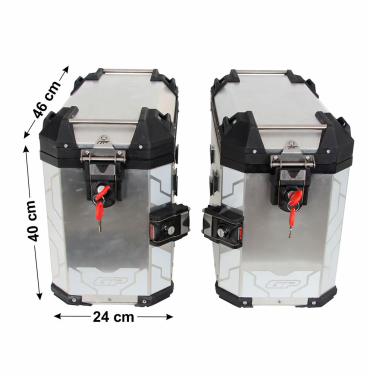 Bočni koferi GP KOMPOZIT ALU sivi 40L+40L