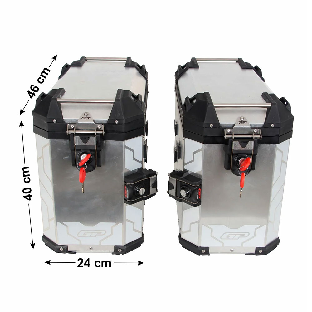 Bočni koferi GP KOMPOZIT ALU sivi 40L+40L