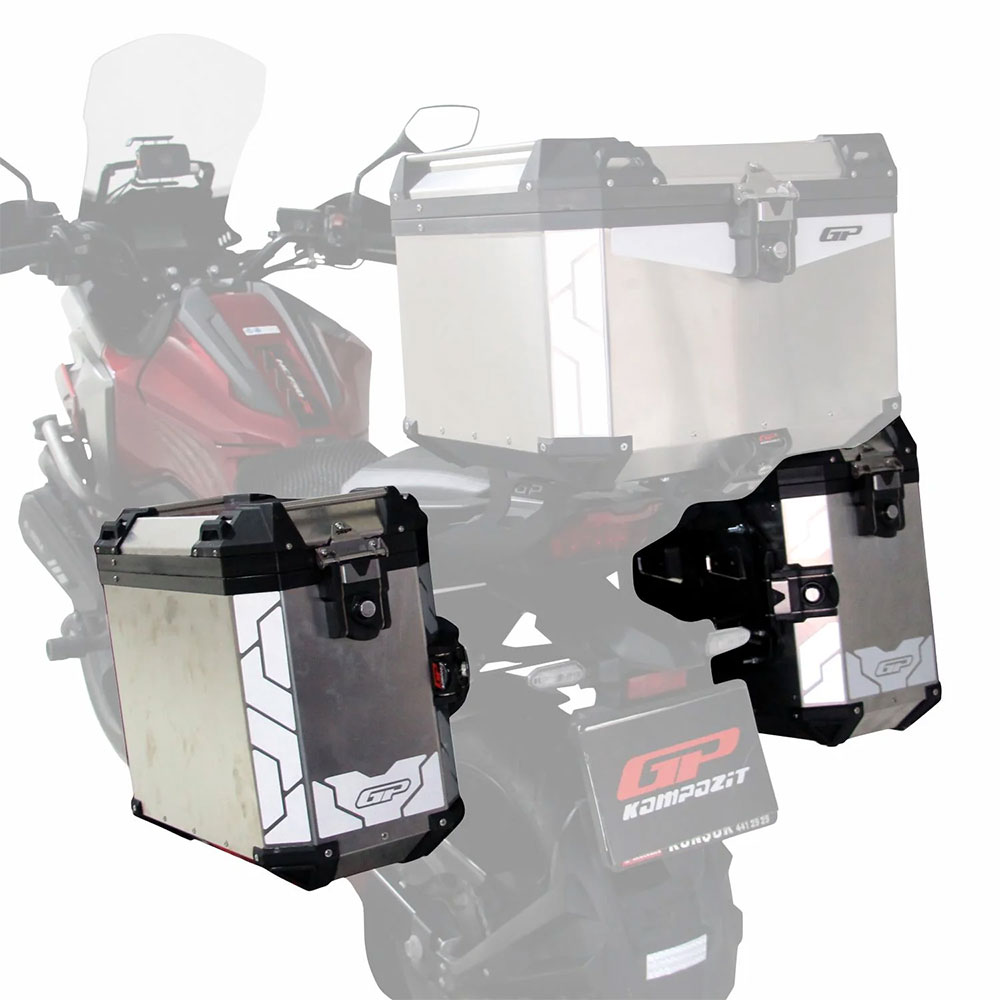 Bočni koferi GP KOMPOZIT ALU sivi 40L+40L