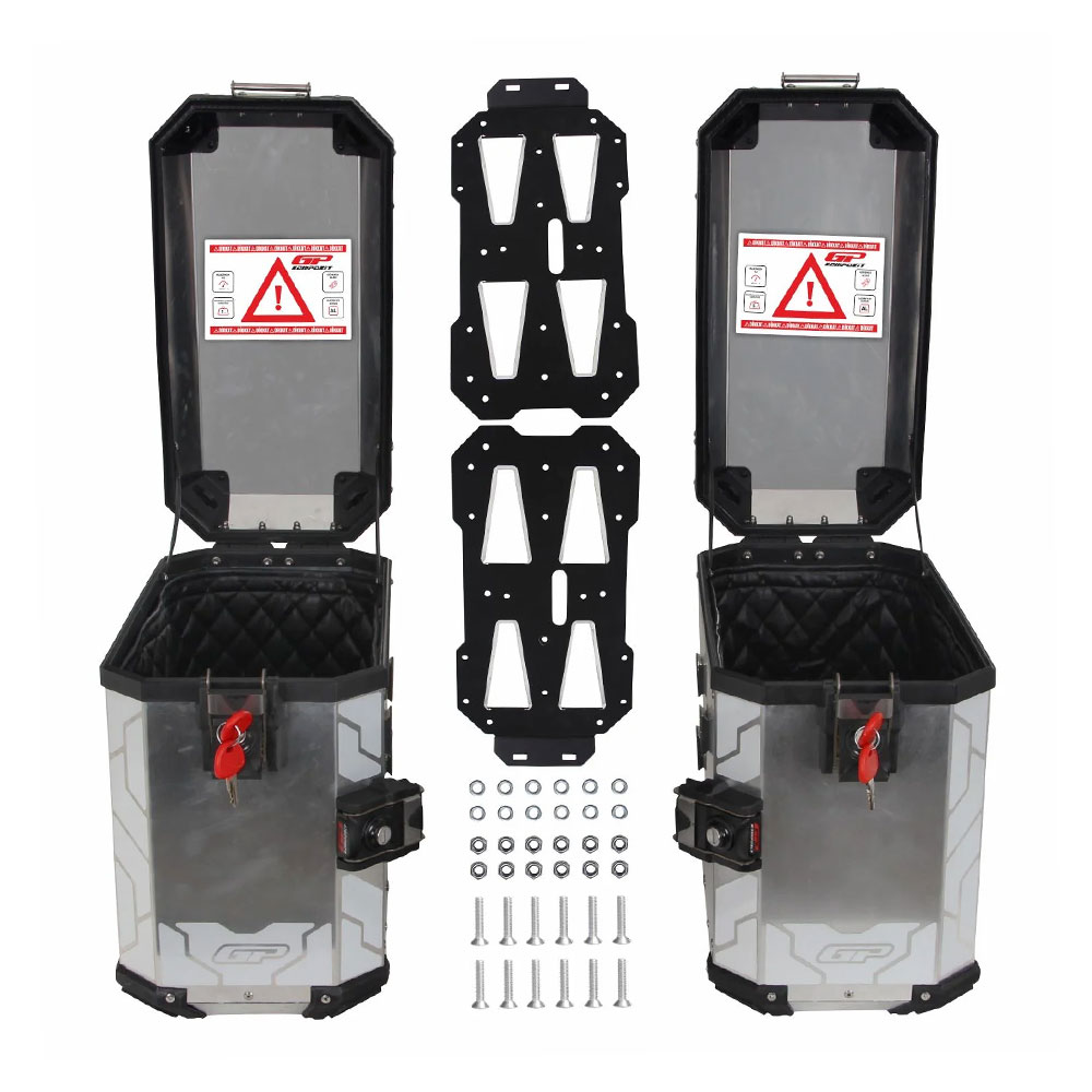 Bočni koferi GP KOMPOZIT ALU sivi 40L+40L