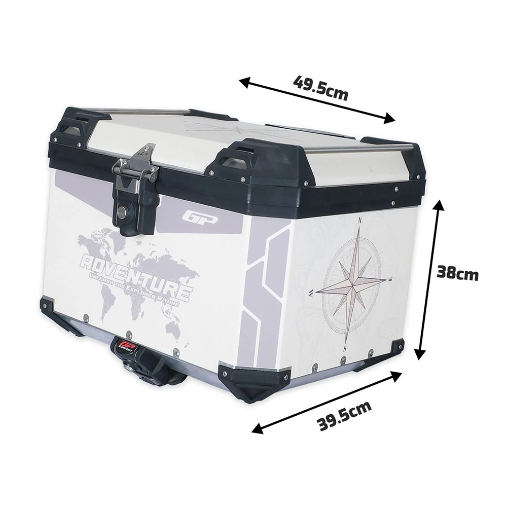 Centralni kofer GP KOMPOZIT aluminijumski 57L sivi ADVENTURE DSN02