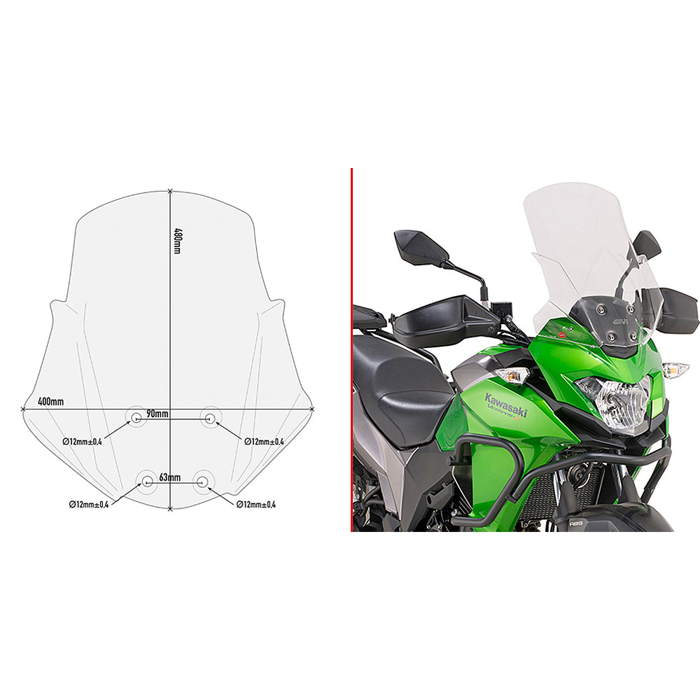 Vizir providni GIVI Kawasaki Versys-X 300 (17-24) D4121ST