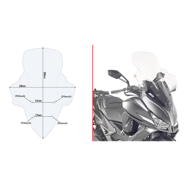 Vizir providni GIVI Kymco Xciting 400 (13-24) D6104ST