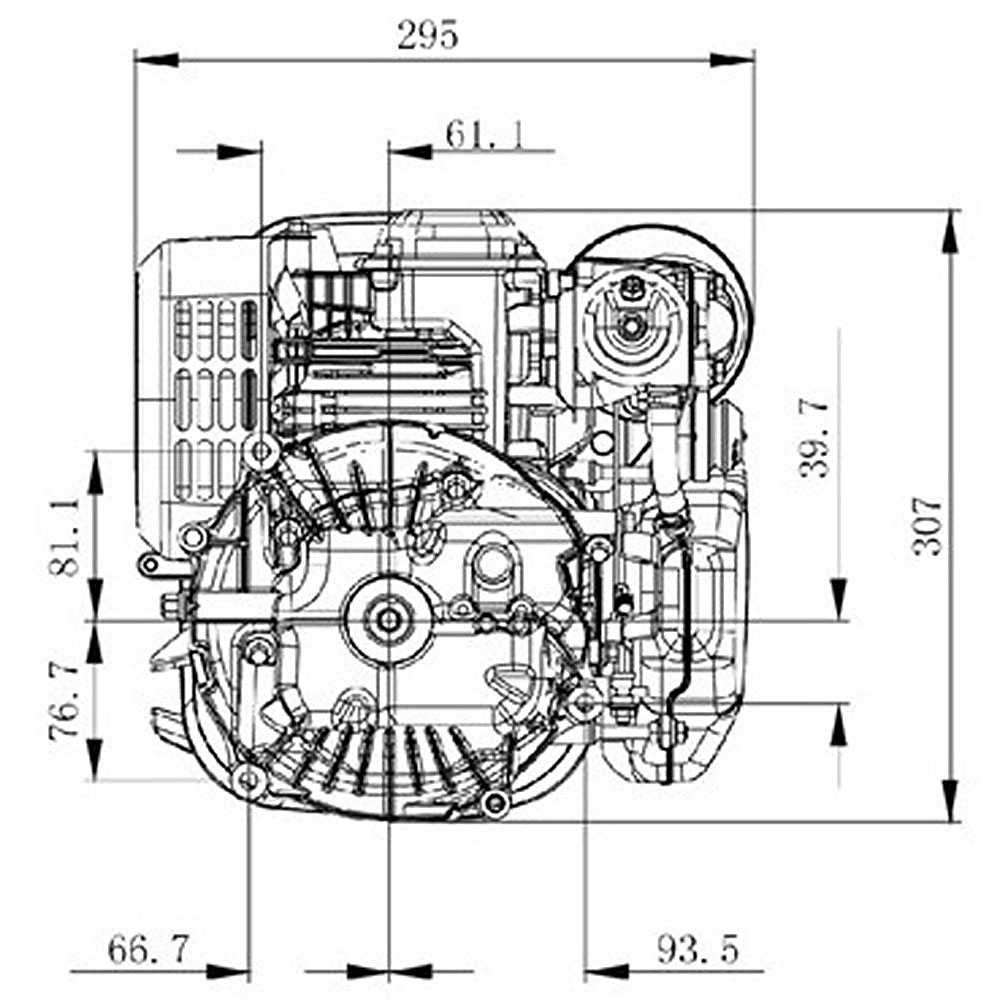Motor ugradni kosačice Zongshen 150cc ( 2,5 kW / 3,5 KS ) - radilica 22,2mm / 60mm