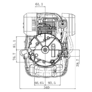 Motor ugradni kosačice Zongshen 160cc ( 2,6 kW / 3,5 KS ) - radilica 22,2mm / 80mm