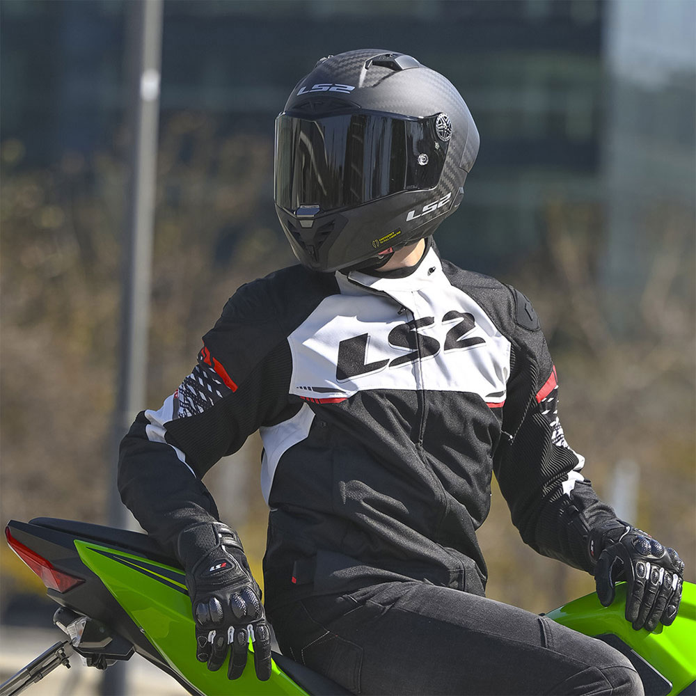 Jakna LS2 APEX muška crno belo crvena XL