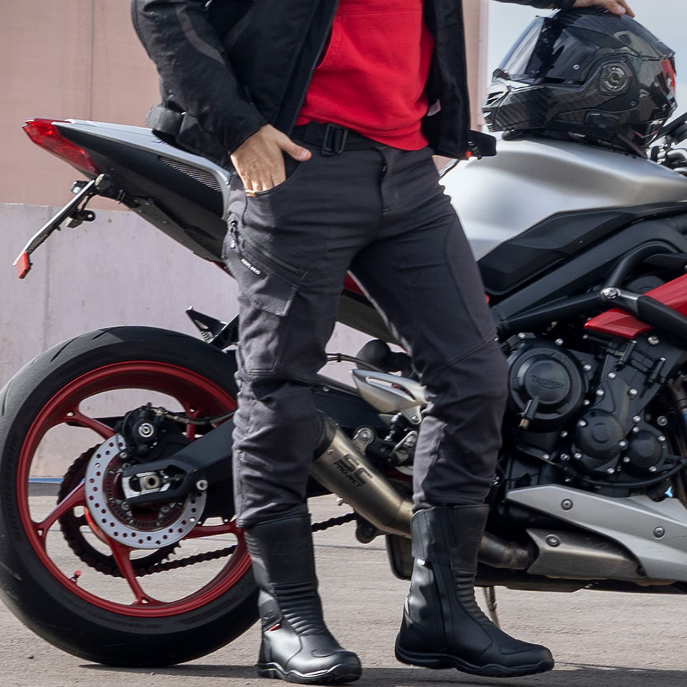 Pantalone LS2 STRAIGHT muške crno sive 4XL