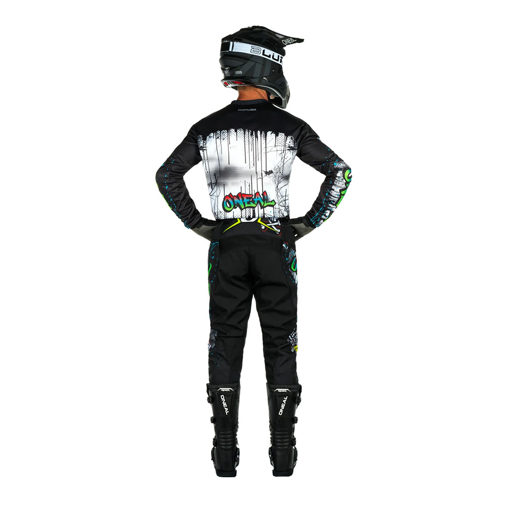 Pantalone Motocross ONEAL ELEMENT RANCID crno žute dečije 152/164