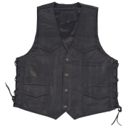 Prsluk crni kožni MODEKA 58 / 3XL