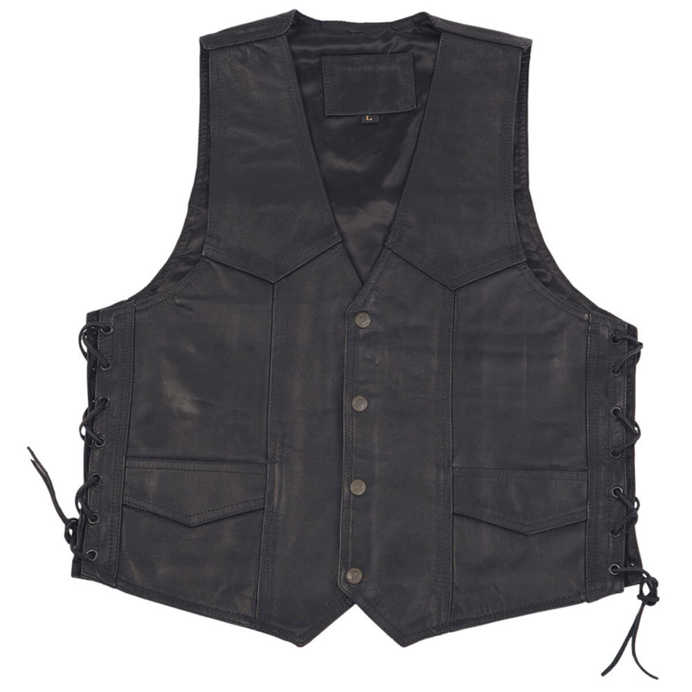 Prsluk crni kožni MODEKA 58 / 3XL