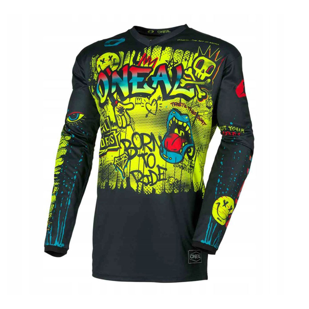 Dres Motocross ONEAL ELEMENT RANCID crno žuti dečiji L