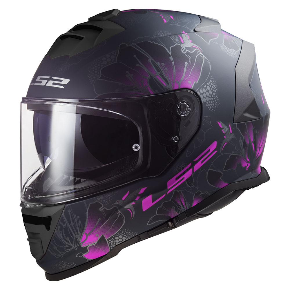 Kaciga LS2 Full Face FF800 STORM II BURST mat crno roza sa naočarima XS