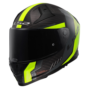 Kaciga LS2 Full Face FF811 VECTOR II CARBON GRID mat crno žuta sa naočarima XL