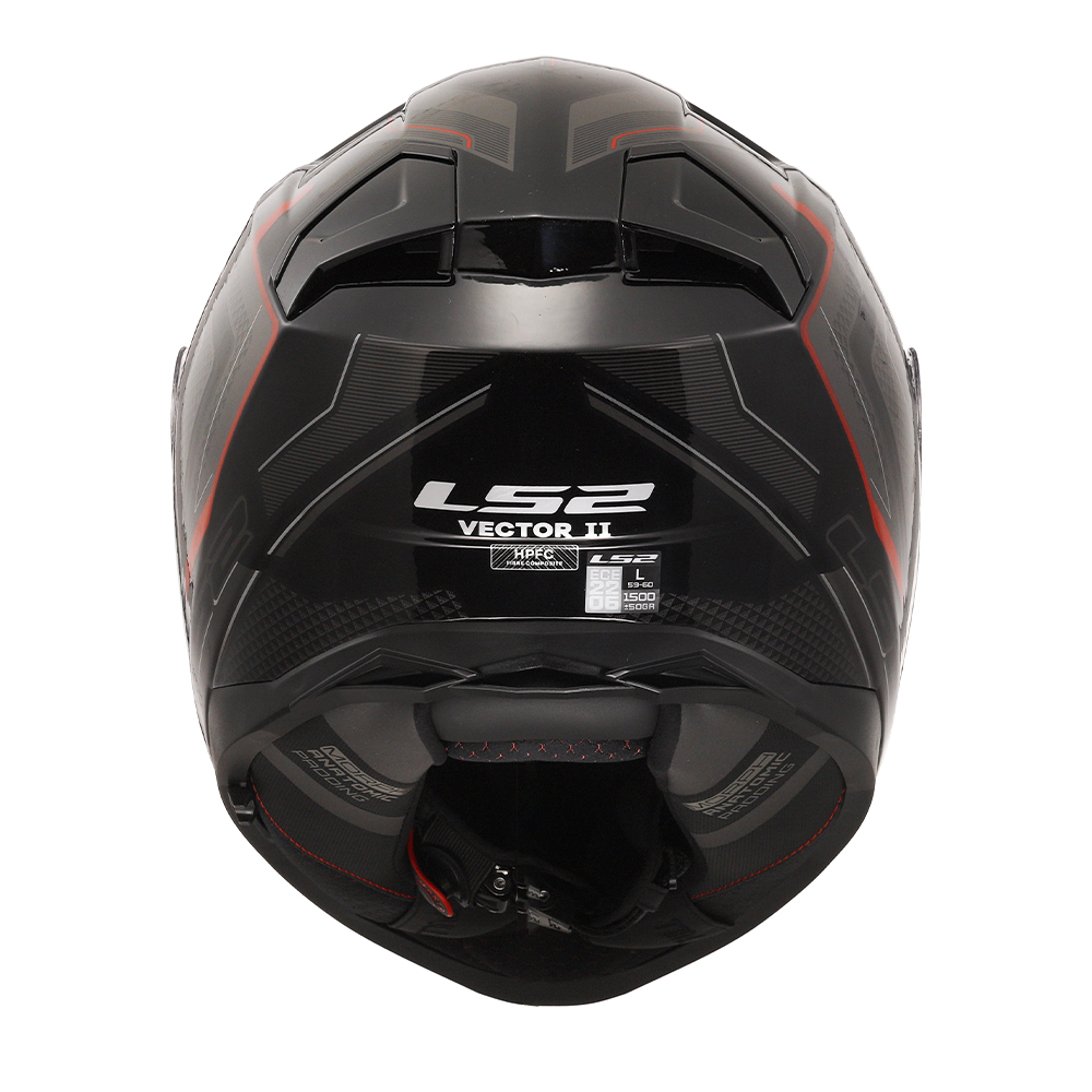 Kaciga LS2 Full Face FF811 VECTOR II ALIZER crno crvena sa naočarima XL