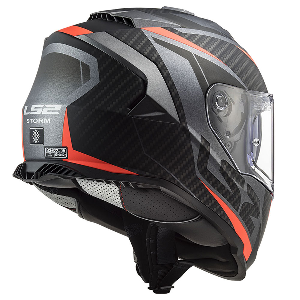 Kaciga LS2 Full Face FF800 STORM II RACER mat titanium narandžasta sa naočarima