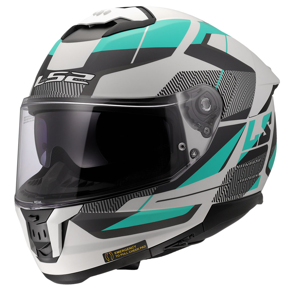 Kaciga LS2 Full Face FF808 STREAM II ROAD CYAN svetlo siva sa naočarima