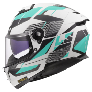 Kaciga LS2 Full Face FF808 STREAM II ROAD CYAN svetlo siva sa naočarima