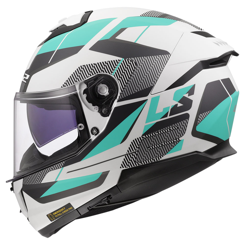 Kaciga LS2 Full Face FF808 STREAM II ROAD CYAN svetlo siva sa naočarima