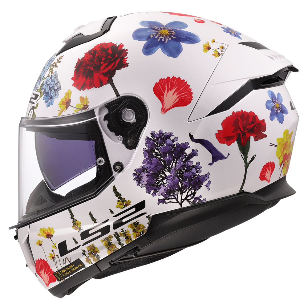 Kaciga LS2 Full Face FF808 STREAM II FLOWERS bela sa naočarima L