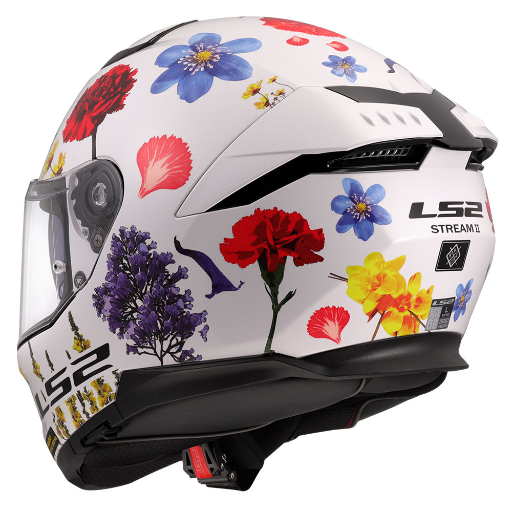 Kaciga LS2 Full Face FF808 STREAM II FLOWERS bela sa naočarima XS