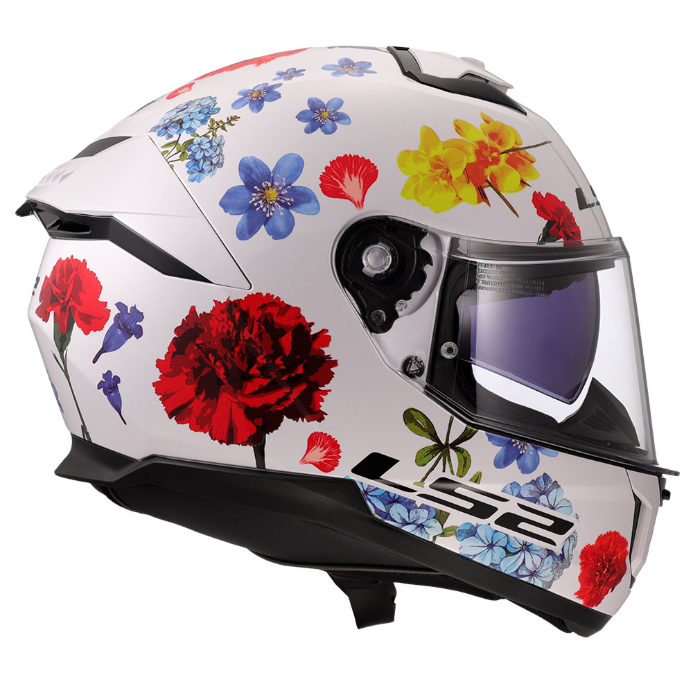 Kaciga LS2 Full Face FF808 STREAM II FLOWERS bela sa naočarima XS