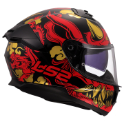 Kaciga LS2 Full Face FF808 STREAM II DRAKO crno crvena sa naočarima XL