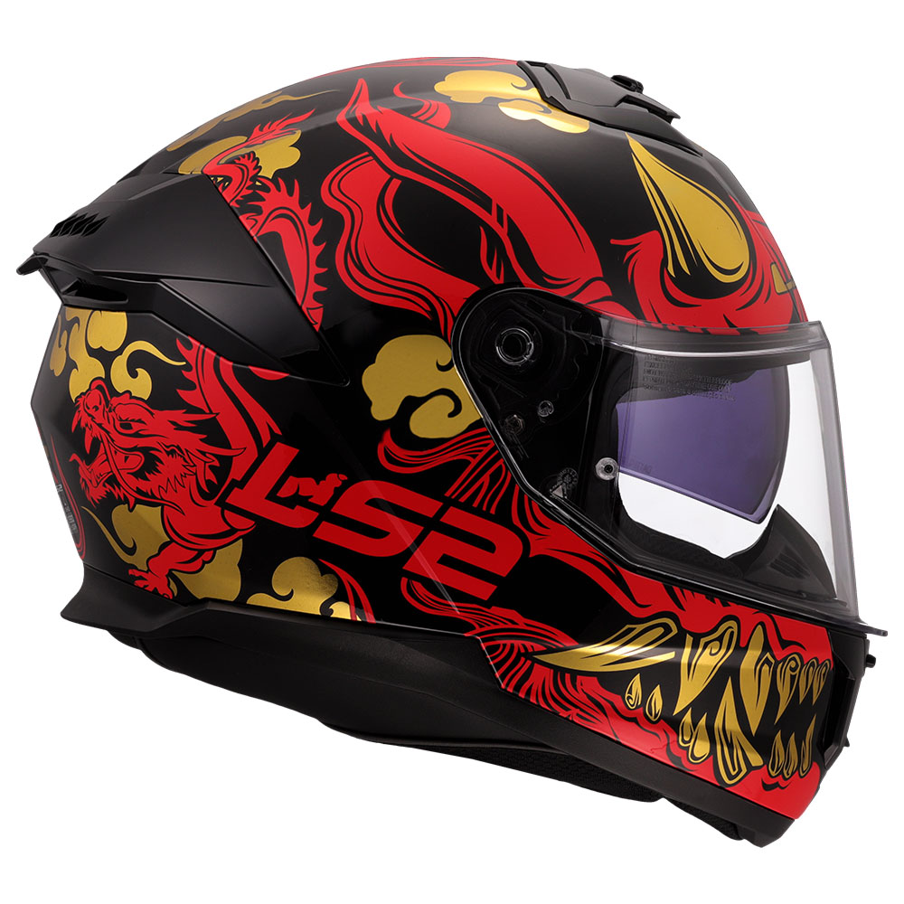 Kaciga LS2 Full Face FF808 STREAM II DRAKO crno crvena sa naočarima XL