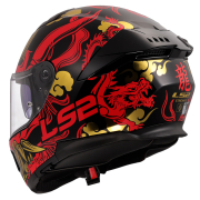 Kaciga LS2 Full Face FF808 STREAM II DRAKO crno crvena sa naočarima XL