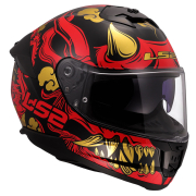 Kaciga LS2 Full Face FF808 STREAM II DRAKO crno crvena sa naočarima XL