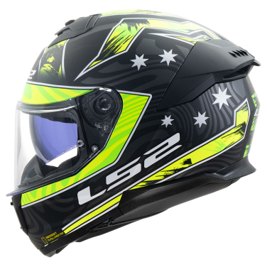 Kaciga LS2 Full Face FF808 STREAM II GALDAM crno žuta sa naočarima XL