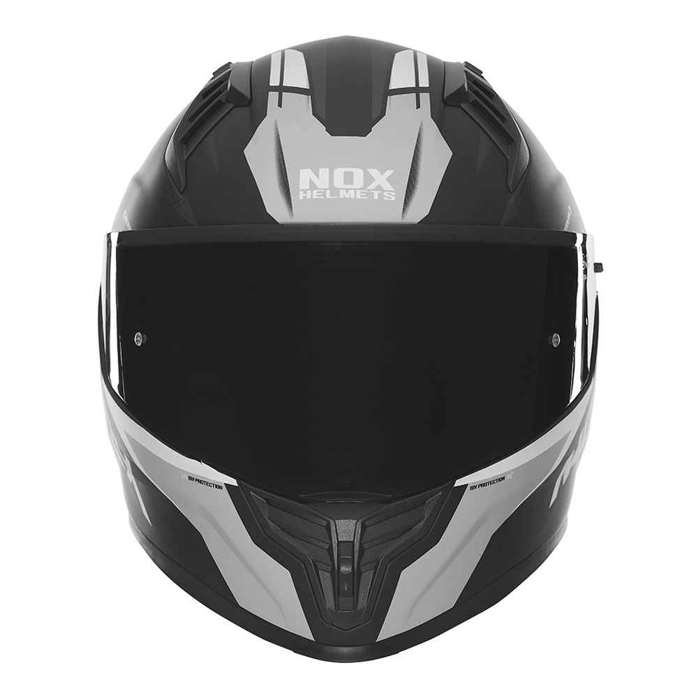 Kaciga NOX Full Face sa naočarima N401 CROWER  mat crno srebrna L